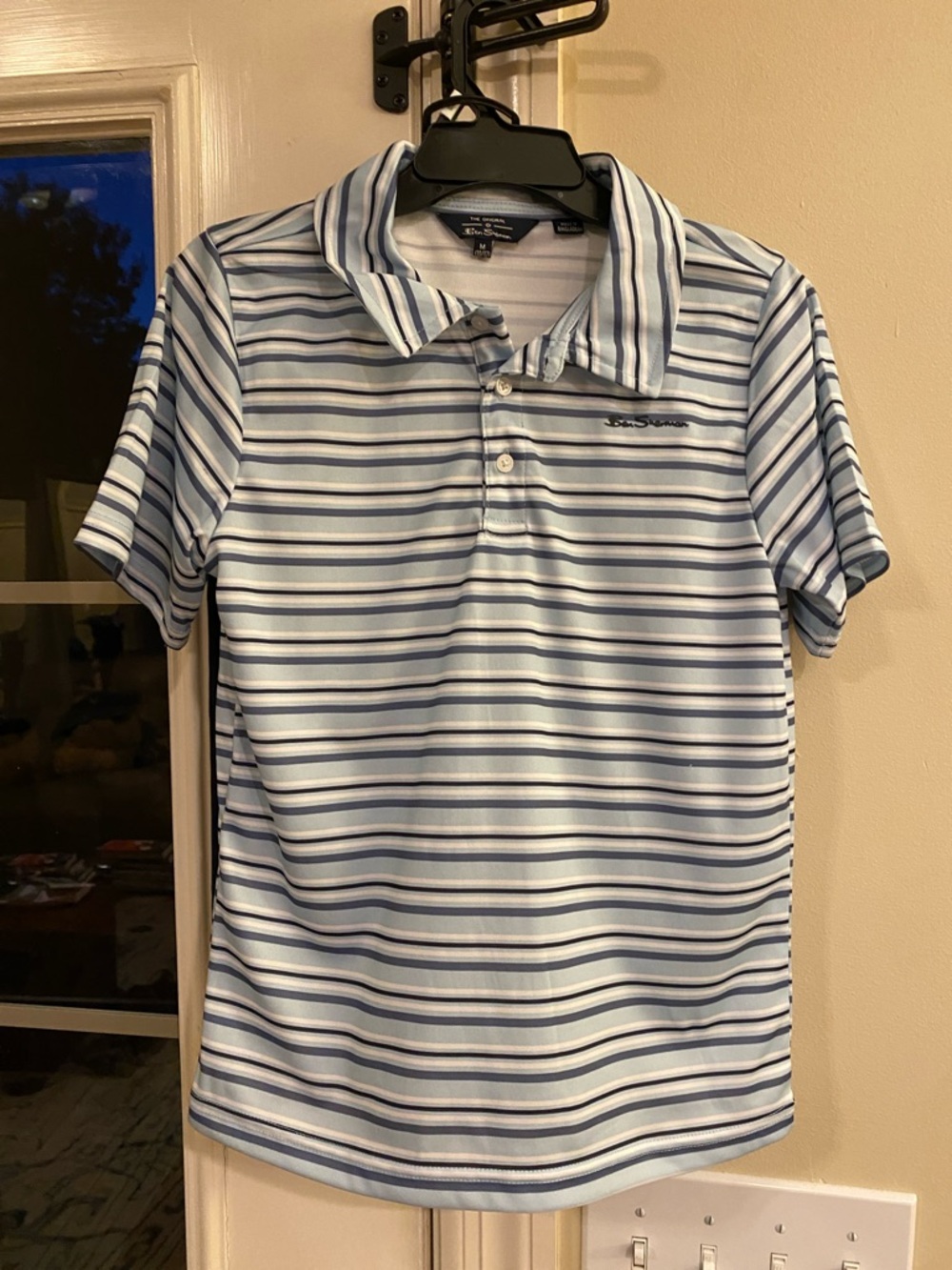 Ben Sherman Light Blue, Navy and White Striped Polo